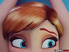 la masturbación congelada Elsa con el cubo de hielo