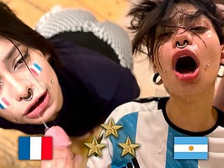 Argentinië wereldkampioen, fan neukt Frans na finale - Meg Vicious