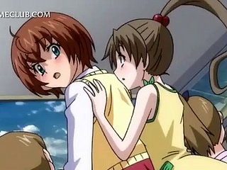Anime teen sex lackey gets hairy pussy drilled ballpark